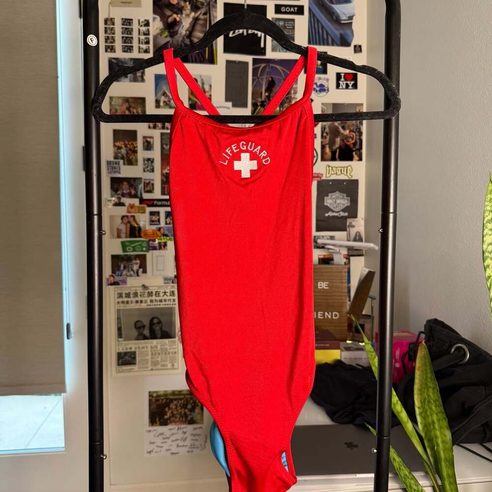 Lifeguard One Piece Swimsuit Red Athletic